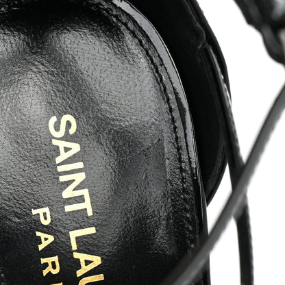 Saint Laurent Calfskin Cassandra 110 Sandals 38.5 Black Gold 9 of 14