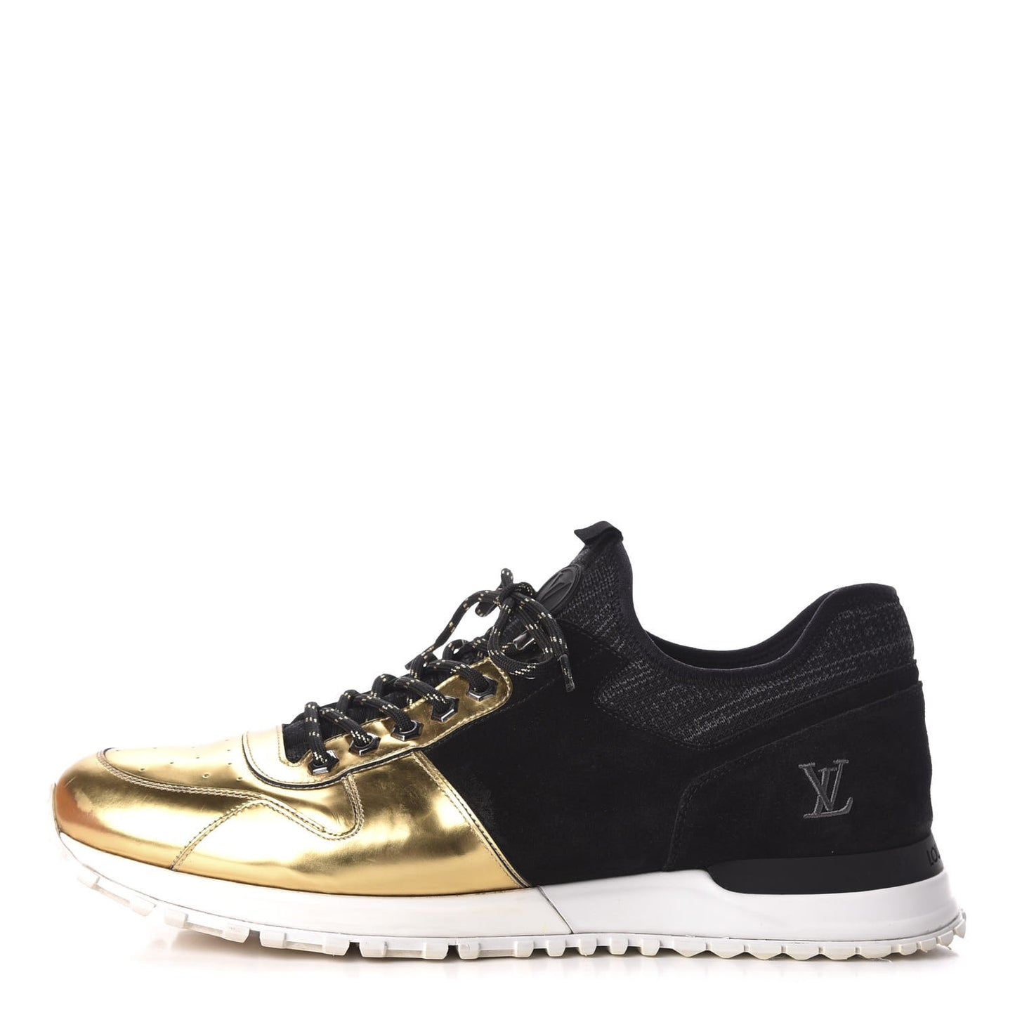 Metallic Patent Suede Run Away Sneakers 10.5 Black