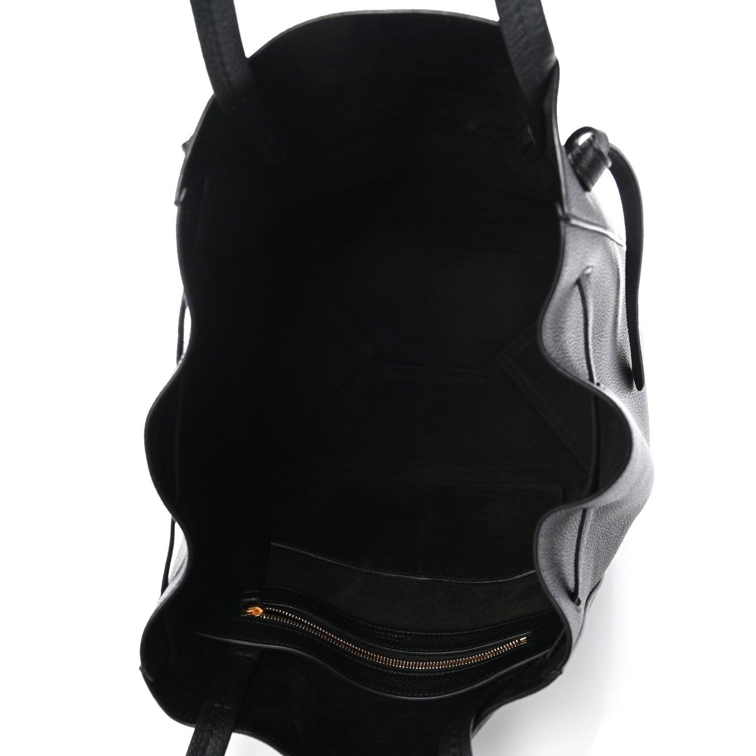 Celine Soft Grained Calfskin Small Belt Cabas Phantom Black 5 of 9