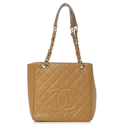 Chanel Caviar Quilted Petit Shopping Tote PST Beige 1 of 11