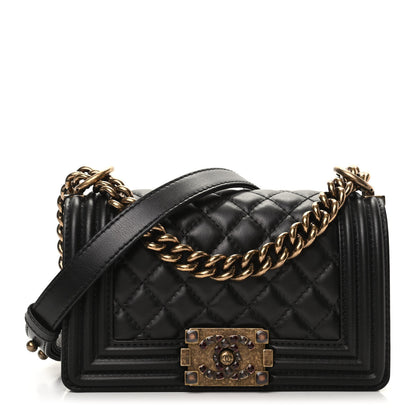 Chanel Calfskin Quilted Gripoix Small Boy Flap Black 1 of 9