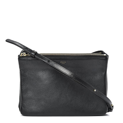 Celine Lambskin Small Trio Crossbody Bag Black 1 of 15