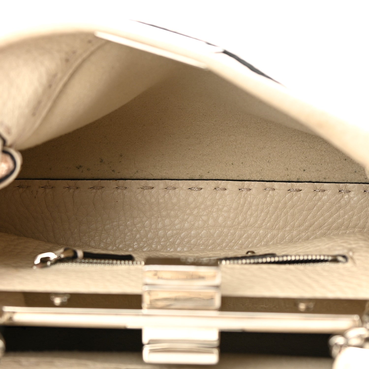 Fendi Cuoio Romano Selleria Mini Peekaboo Iconic Satchel Latte 6 of 18