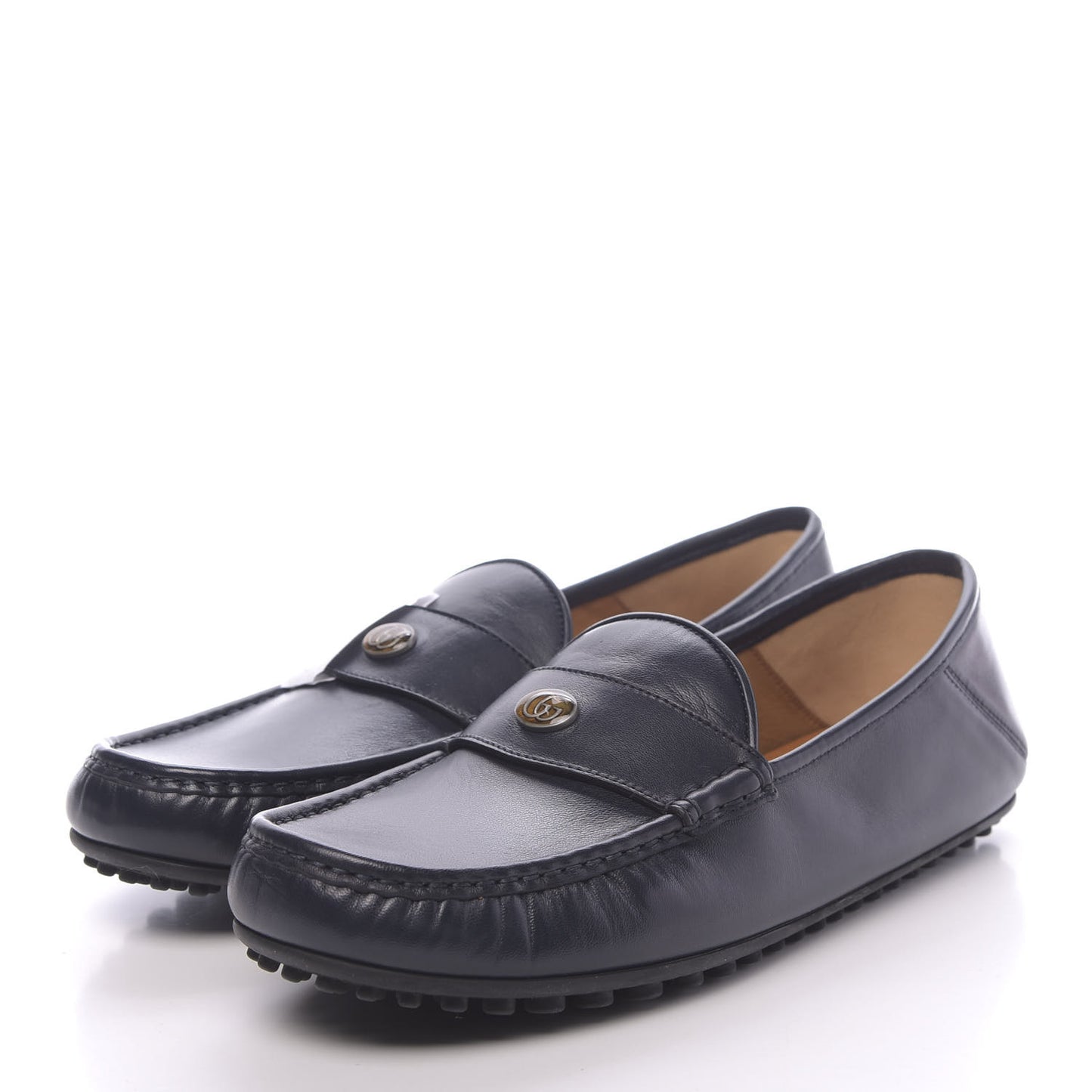 Nappa Mens GG Driver Loafers 9 Blue