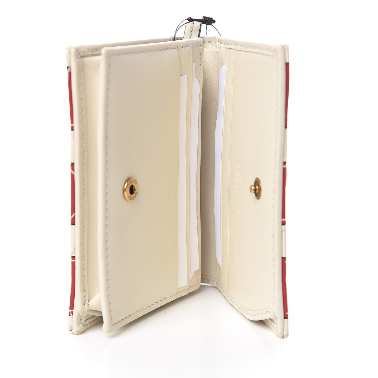 Calfskin Matelasse Trompe L'Oeil Print GG Marmont Card Case Wallet Off White