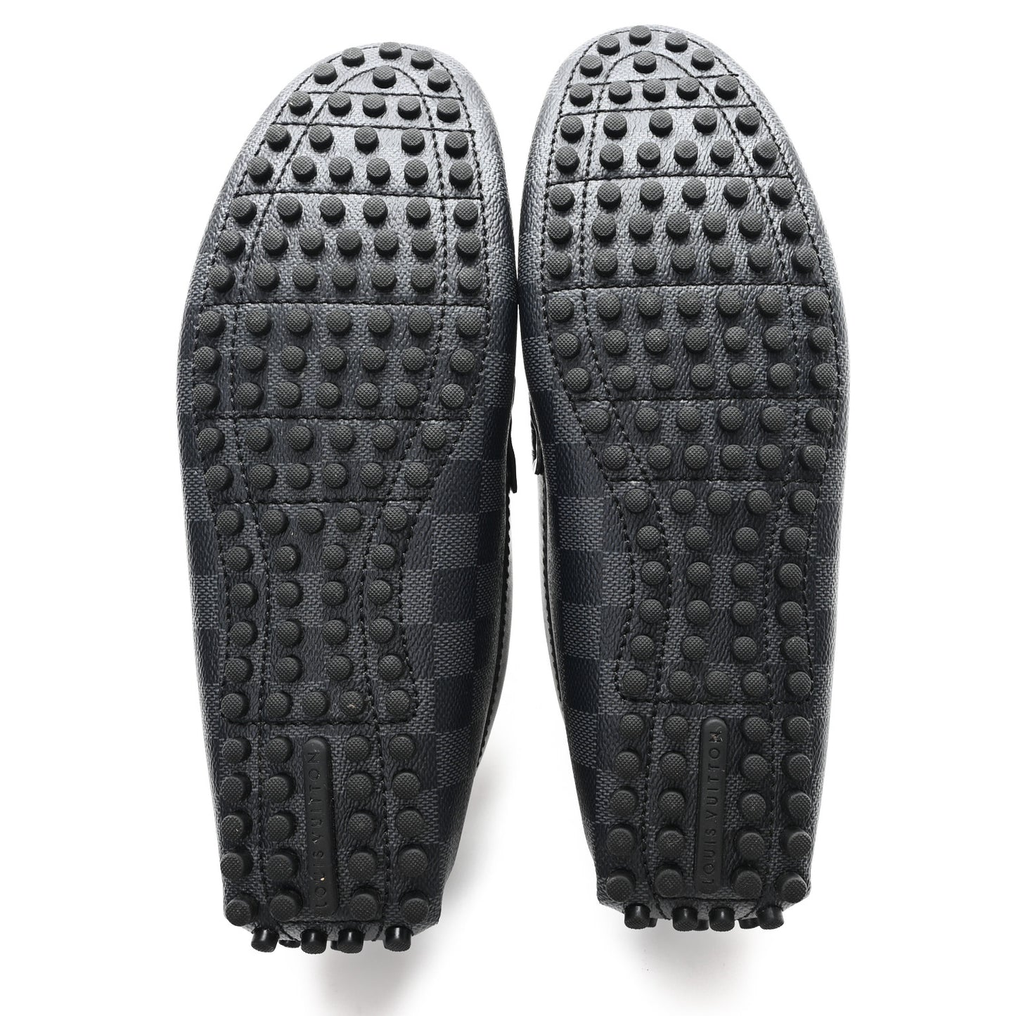 Mens Damier Graphite Hockenheim Moccasin Loafers 9 Onyx