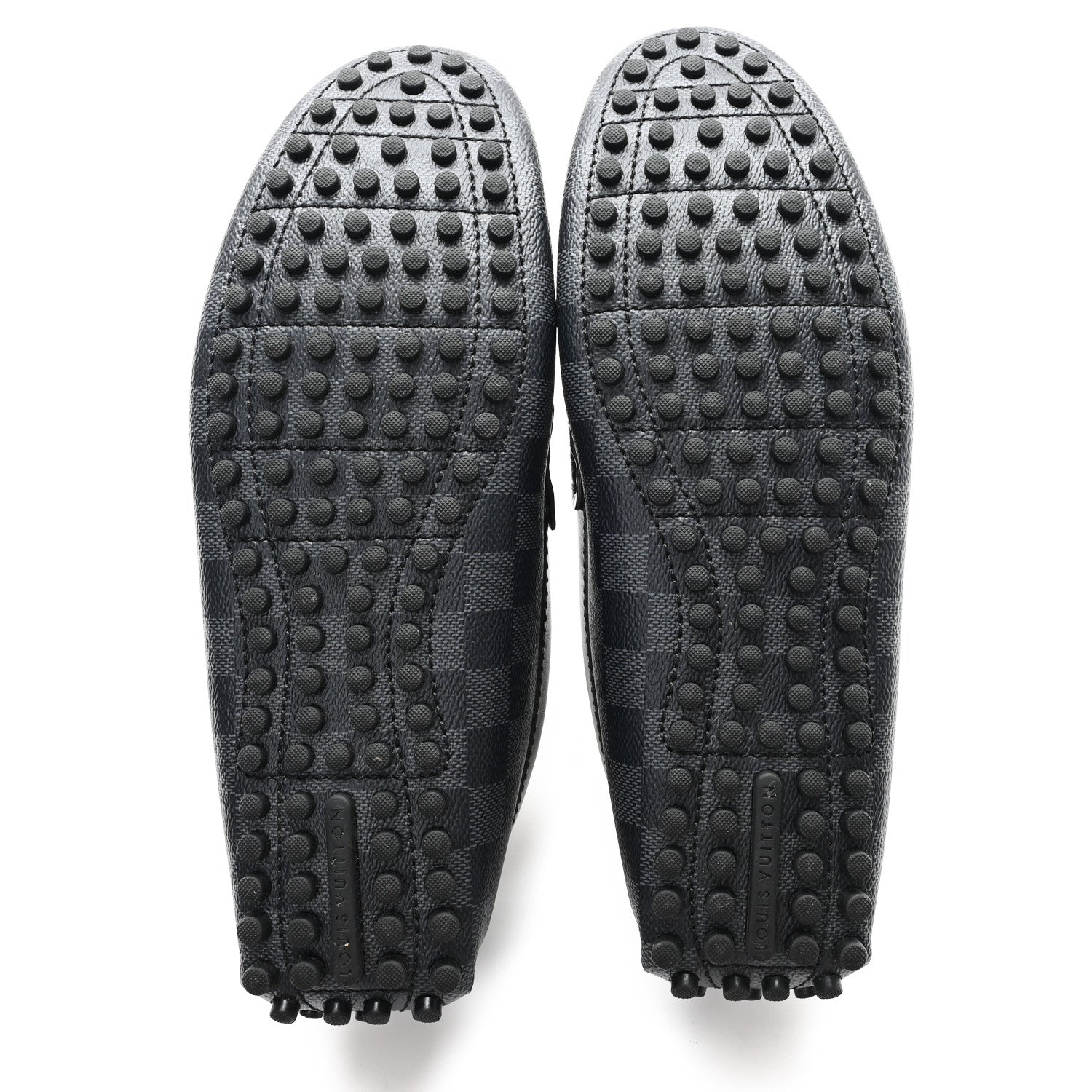 Louis Vuitton Mens Damier Graphite Hockenheim Moccasin Loafers 9 Onyx 6 of 9
