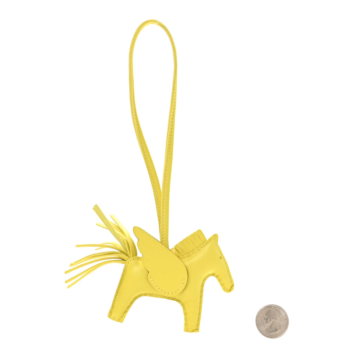 Hermes Milo Lambskin Grigri Rodeo Pegase Horse Bag Charm PM Jaune de Naples 2 of 4