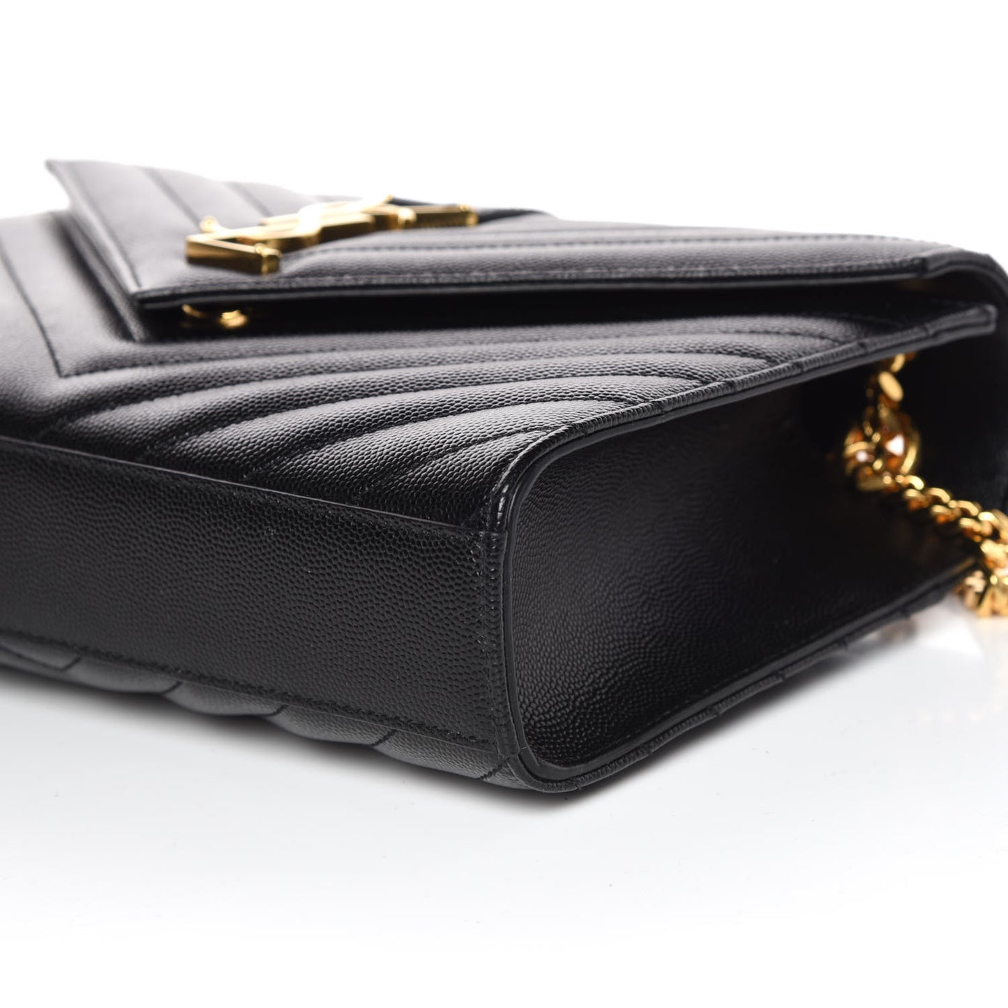 Grain De Poudre Matelasse Chevron Medium Monogram Satchel Black