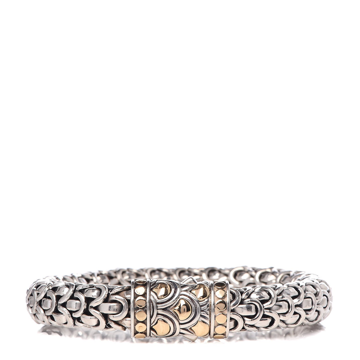Sterling Silver 18K Yellow Gold 10mm Legends Naga Station Bracelet