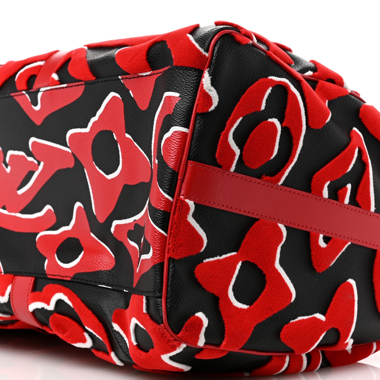 Louis Vuitton X UF Tufted Monogram Keepall Bandouliere 45 Black Red 9 of 9