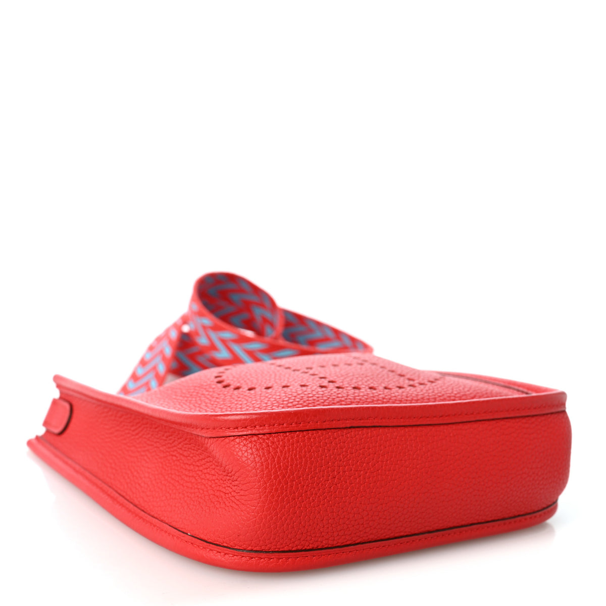 Hermes Taurillon Clemence Evelyne TPM  Rouge De Coeur Bleu Du Nord 3 of 9