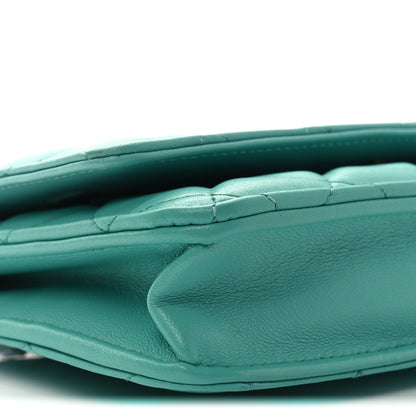 Chanel Lambskin Quilted Wallet On Chain WOC Turquoise 10 of 12