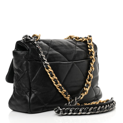Chanel Goatskin Quilted Large Chanel 19 Flap Black 4 of 33