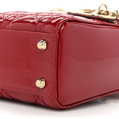 Christian Dior Patent Cannage Mini Lady Dior Red 8 of 14