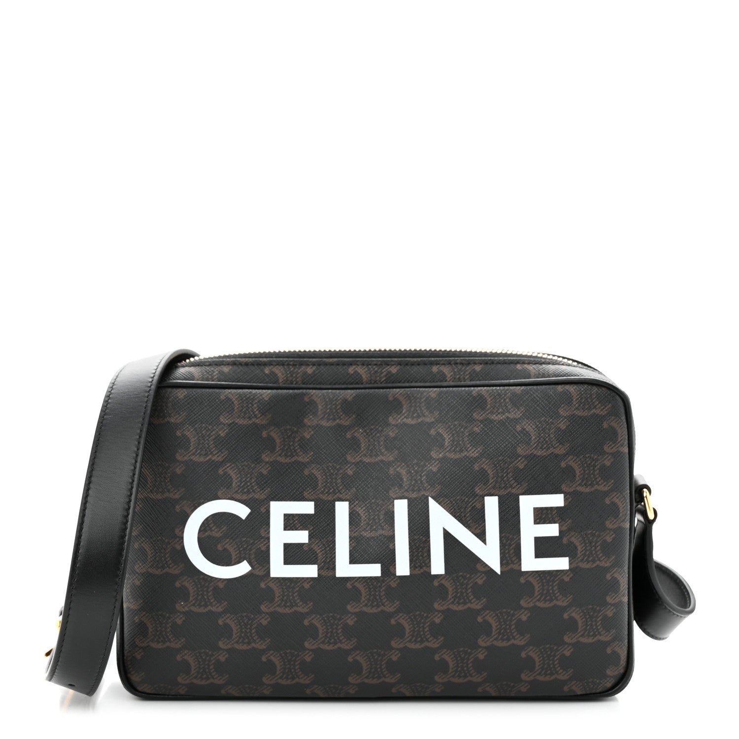 Celine Triomphe Canvas Medium Messenger Bag Black 1 of 10