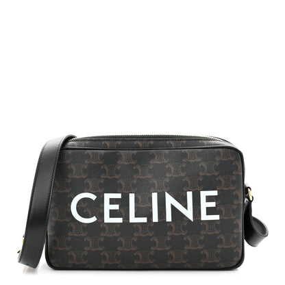 Celine Triomphe Canvas Medium Messenger Bag Black 1 of 10