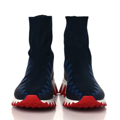 Christian Louboutin Knit Mesh Sharky Sock Sneakers 35 Blue 2 of 7