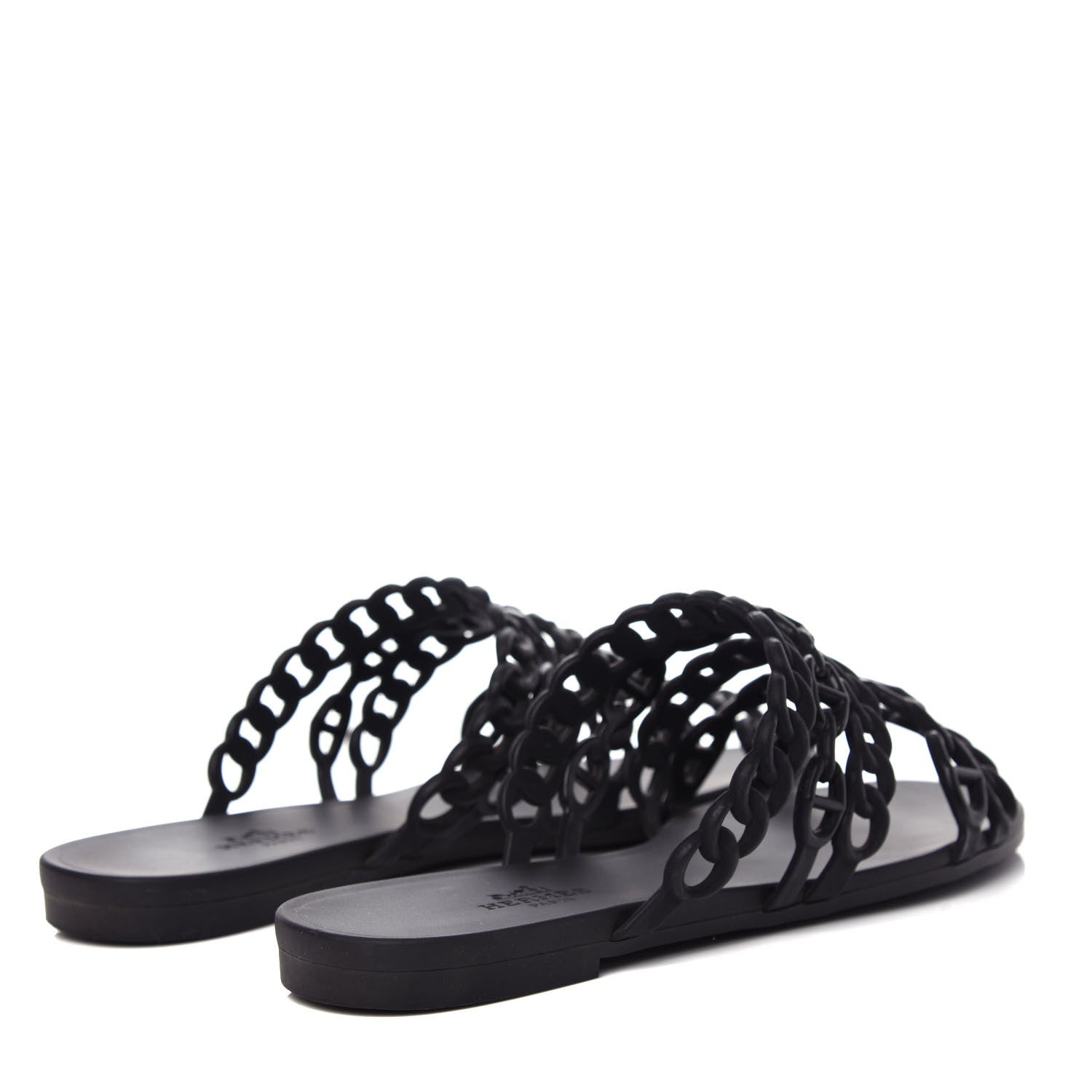 Hermes Rubber Chaine d'Ancre Nude Sandals 36 Black 4 of 10