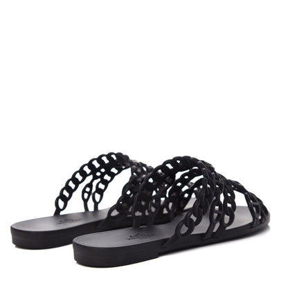 Hermes Rubber Chaine d'Ancre Nude Sandals 36 Black 4 of 10