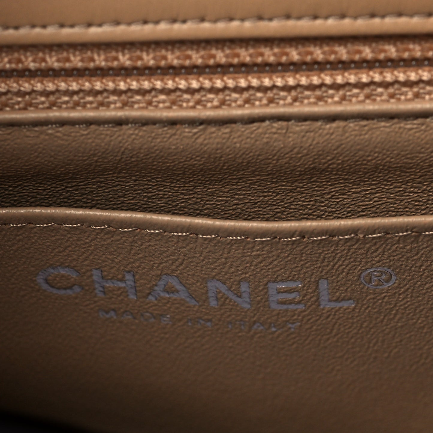 Lambskin Quilted Mini Rectangular Flap Beige