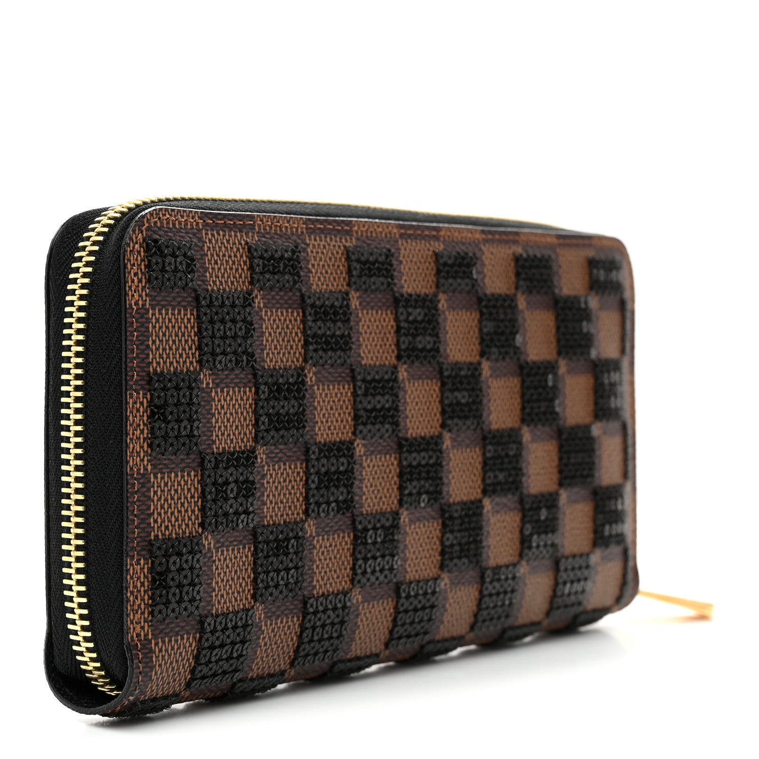 Louis Vuitton Damier Paillettes Zippy Wallet Black 3 of 10