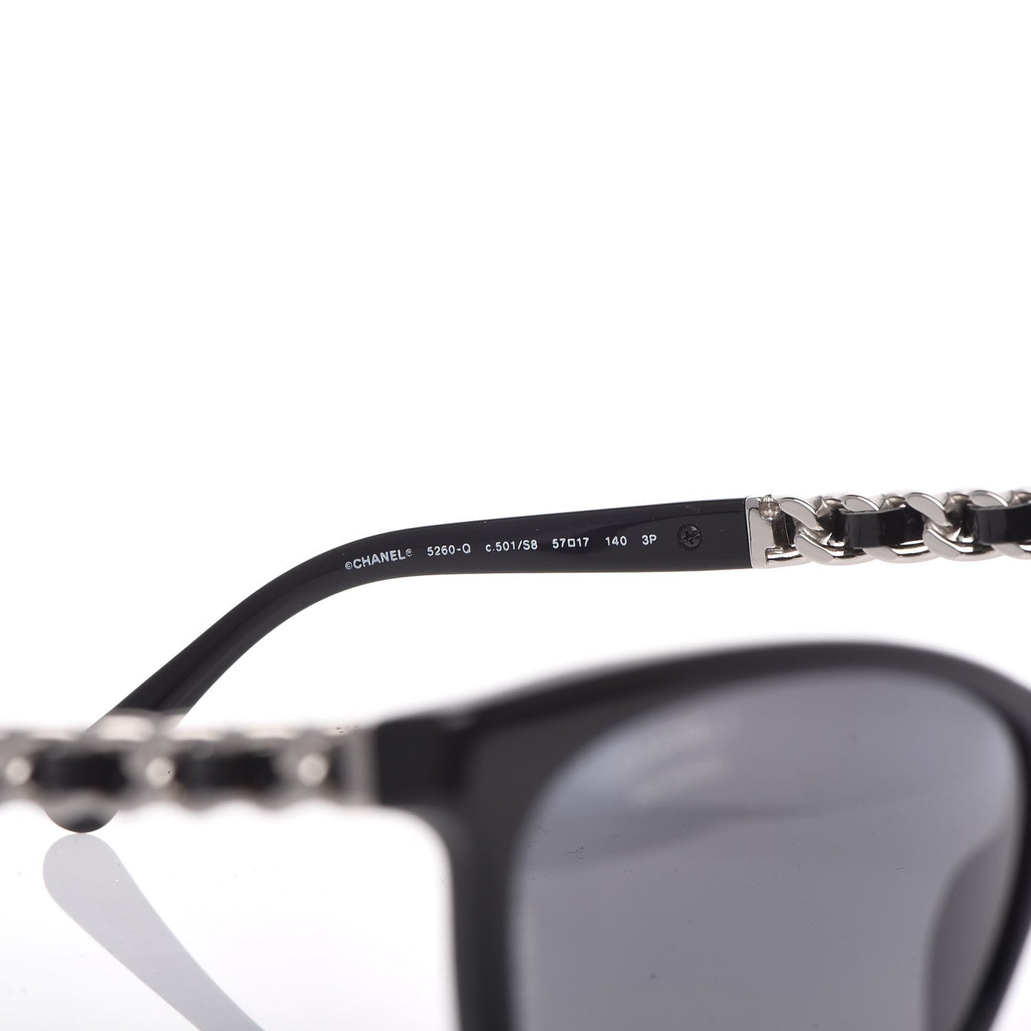 Cat Eye Chain Polarized Sunglasses 5260-Q Black