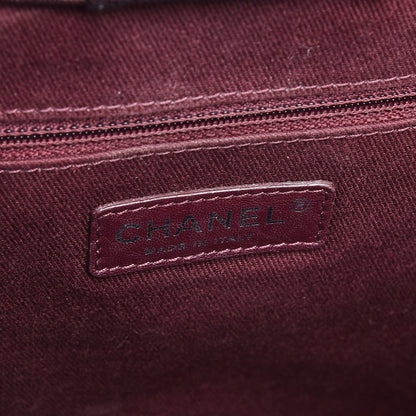Chanel Goatskin Quilted Small Perfect Edge Shopping Tote Burgundy 6 of 7