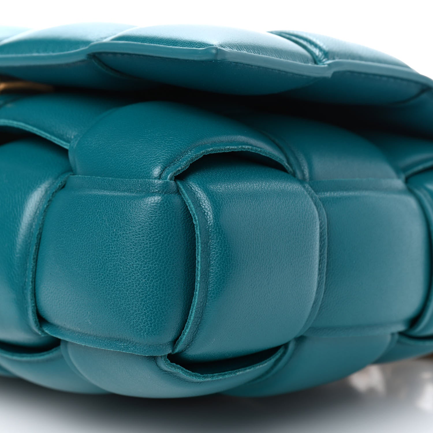 Bottega Veneta Lambskin Maxi Intreccio Padded Chain Cassette Crossbody Bag Mallard 8 of 8