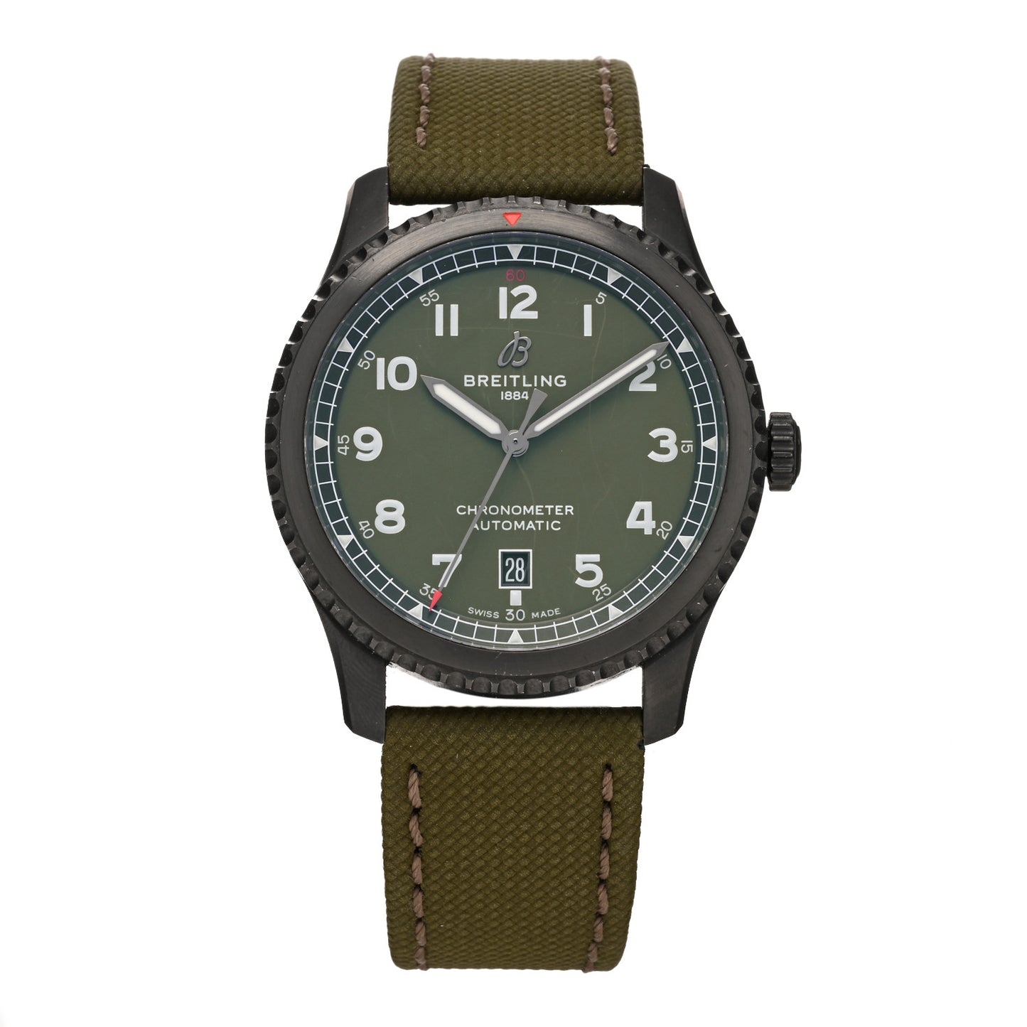 PVD Stainless Steel Fabric 41mm Aviator 8 "Curtiss Warhawk" Automatic Watch Green M17315