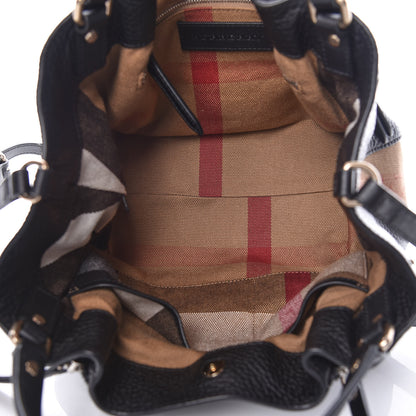 Burberry Grainy Calfskin House Check Small Maidstone Black 5 of 10