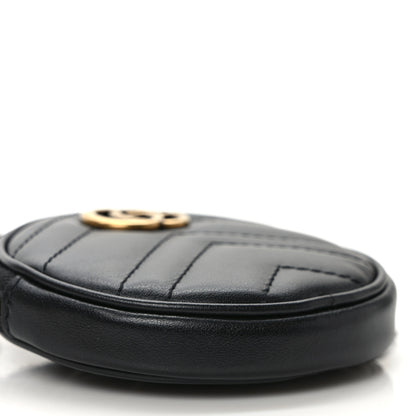 Gucci Calfskin Matelasse GG Marmont Round Mini Bag Black 6 of 8