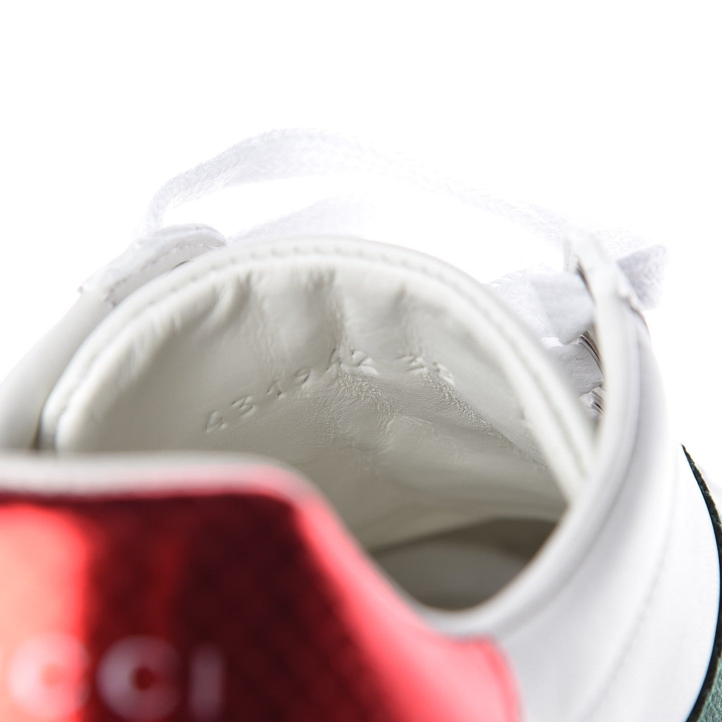 Calfskin Ayers Bee Embroidered Womens Ace Sneakers 38 White Green