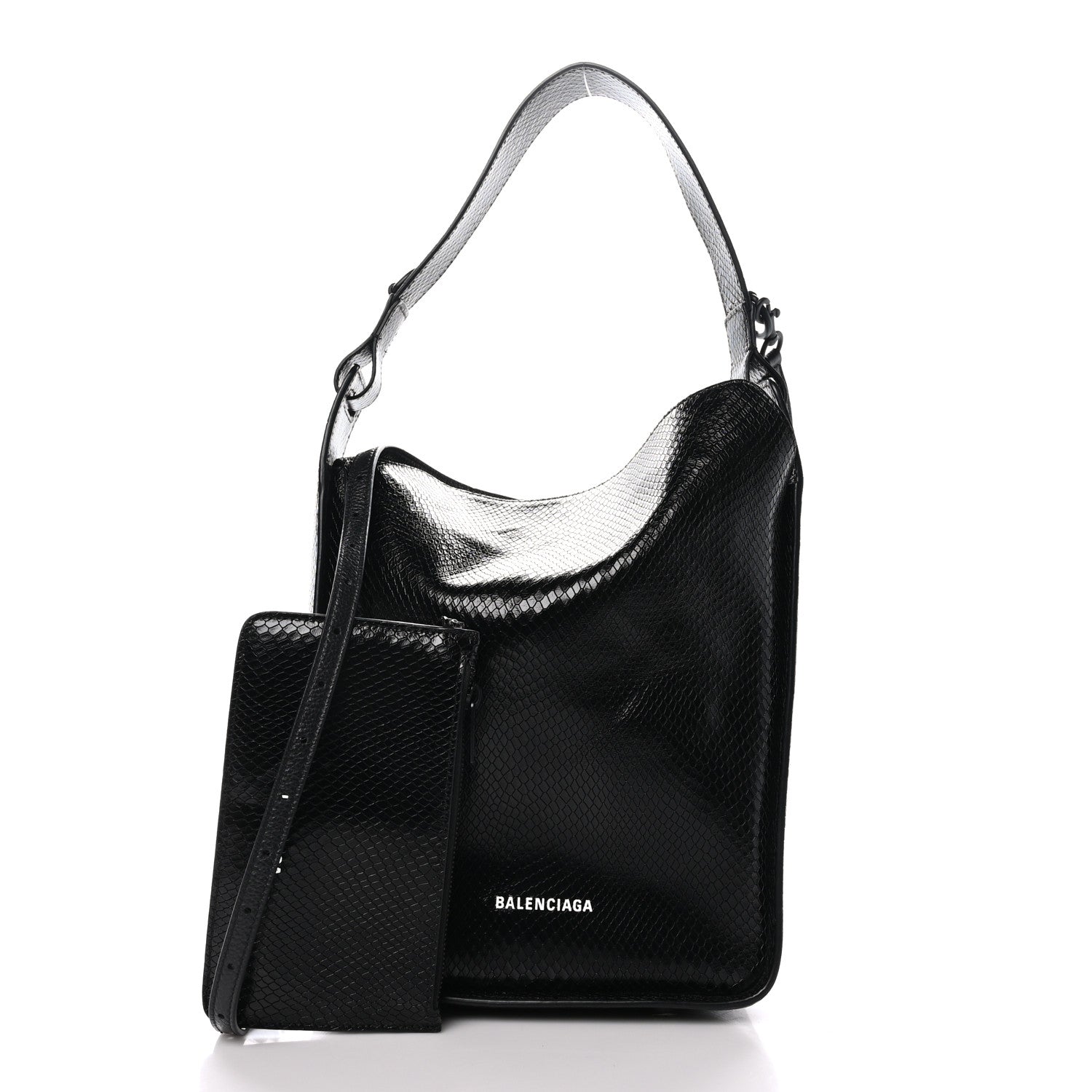 Balenciaga Extra Supple Calfskin Snakeskin Embossed Calfskin Small Tool 2.0 North-South Tote Black 3 of 9