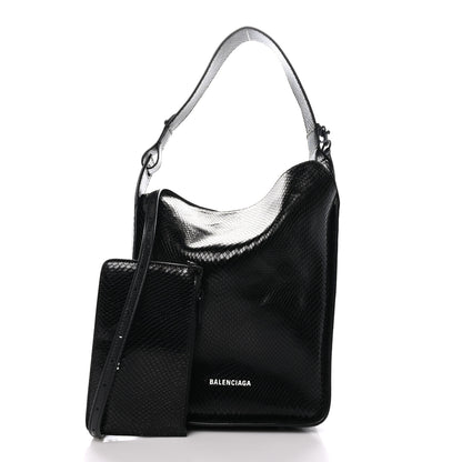 Balenciaga Extra Supple Calfskin Snakeskin Embossed Calfskin Small Tool 2.0 North-South Tote Black 3 of 9