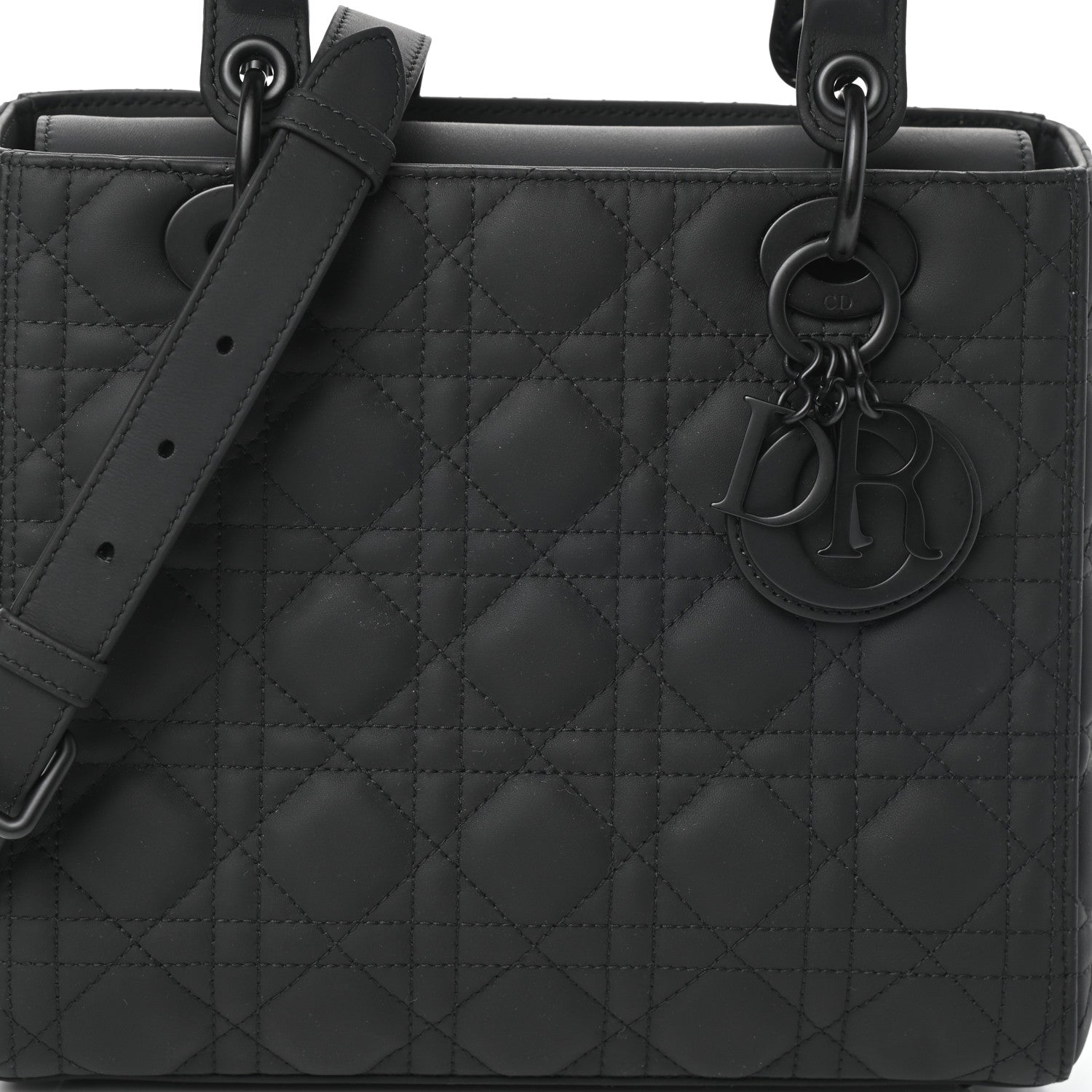 Christian Dior Ultra Matte Calfskin Cannage Medium Lady Dior Black 7 of 9