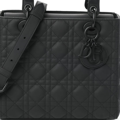 Christian Dior Ultra Matte Calfskin Cannage Medium Lady Dior Black 7 of 9