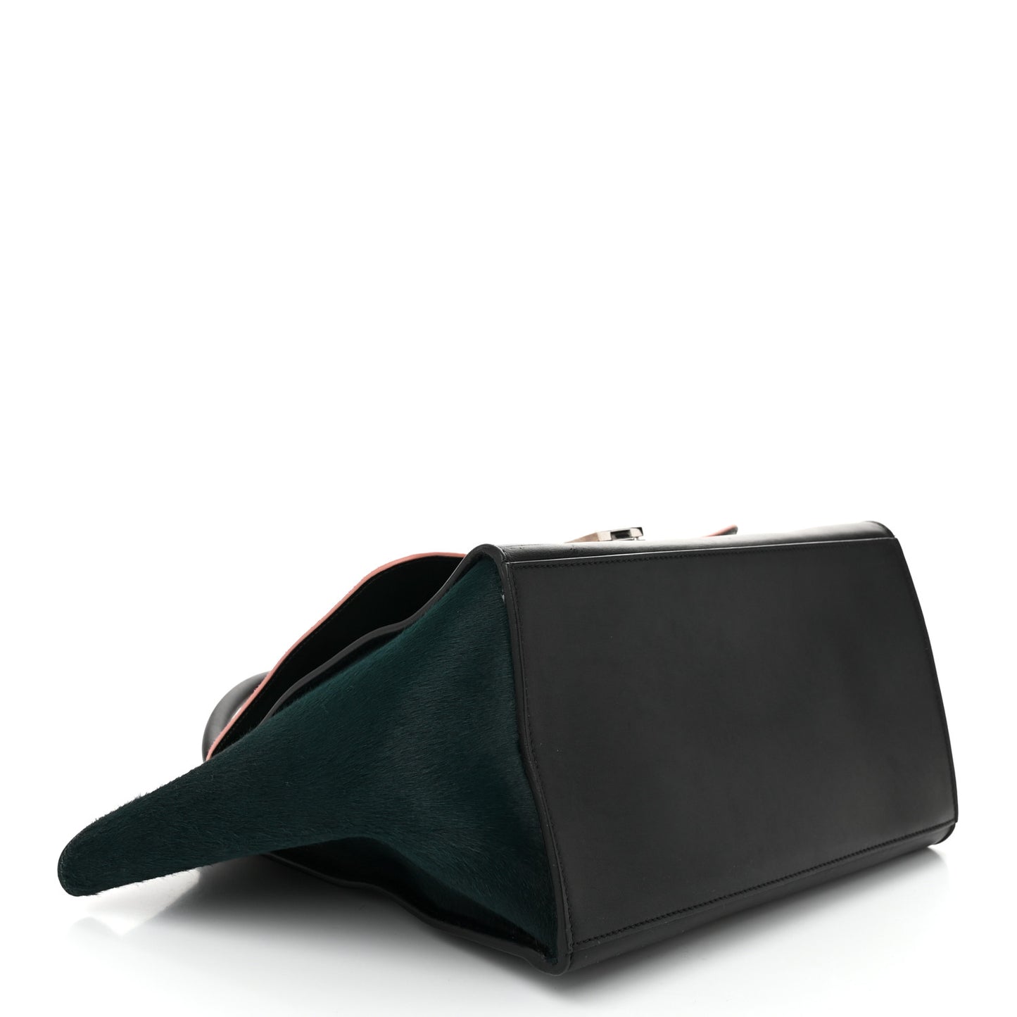 Pony Hair Smooth Calfskin Medium Tri-Color Trapeze Flamingo Green Black