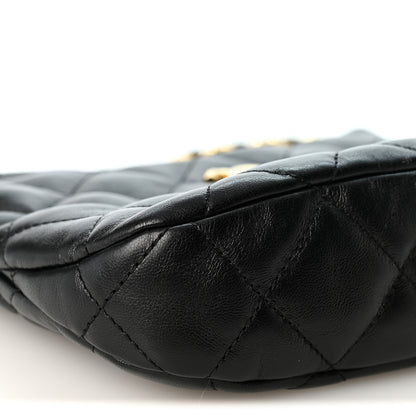 Chanel Lambskin Quilted CC Links Hobo Black 9 of 10