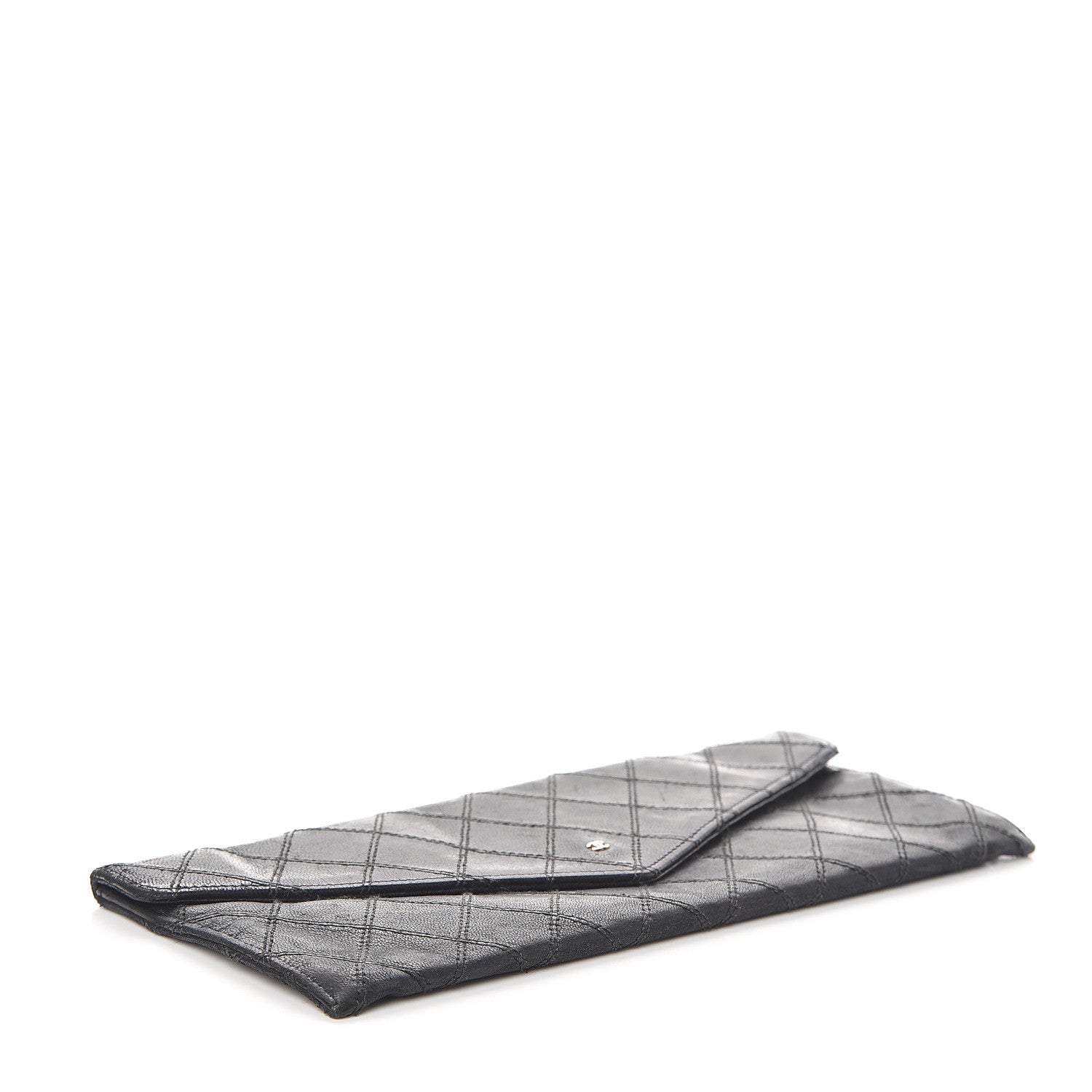 Chanel Calfskin Diamond Stitched Clutch Black 3 of 6