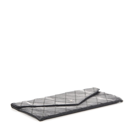 Chanel Calfskin Diamond Stitched Clutch Black 3 of 6