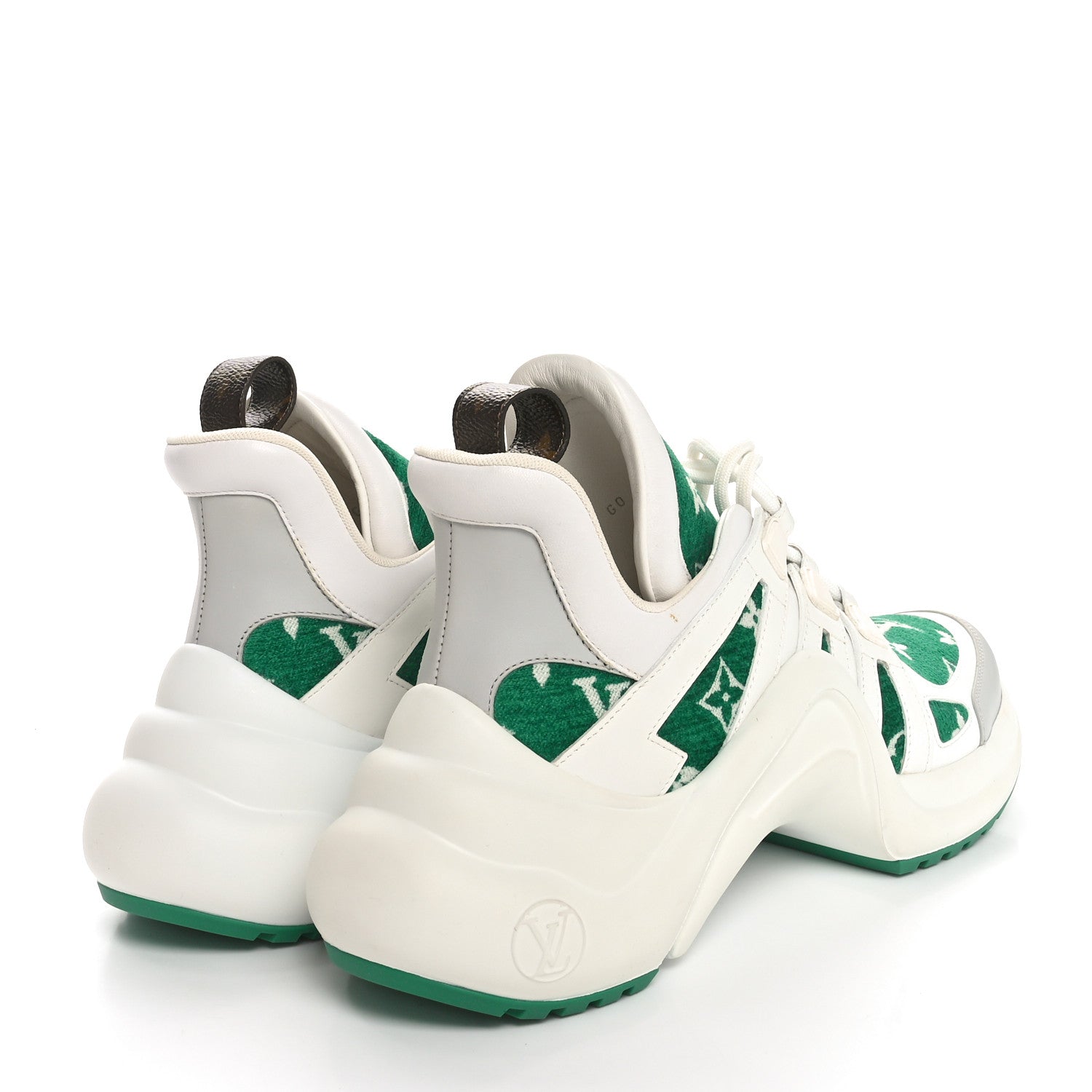 Louis Vuitton Jacquard Velvet Monogram LV Archlight Sneakers 39.5 White Vert 5 of 9