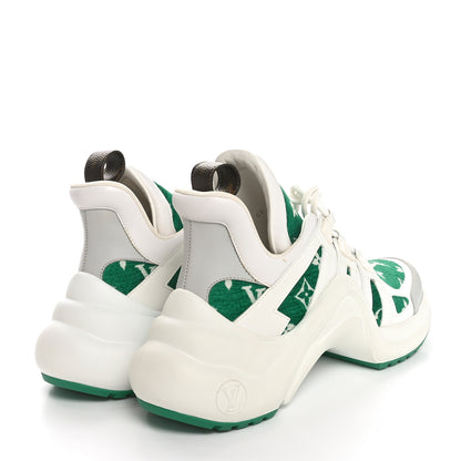Louis Vuitton Jacquard Velvet Monogram LV Archlight Sneakers 39.5 White Vert 5 of 9