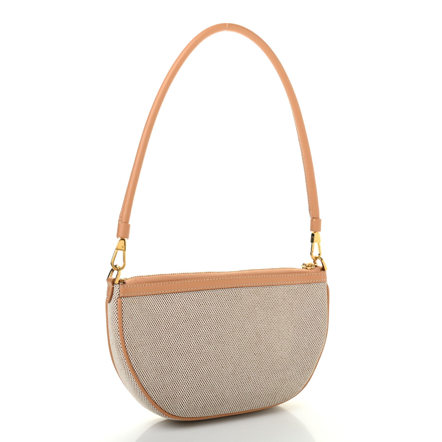Burberry Canvas Smooth Calfskin Olympia Shoulder Bag Natural Tan 3 of 12