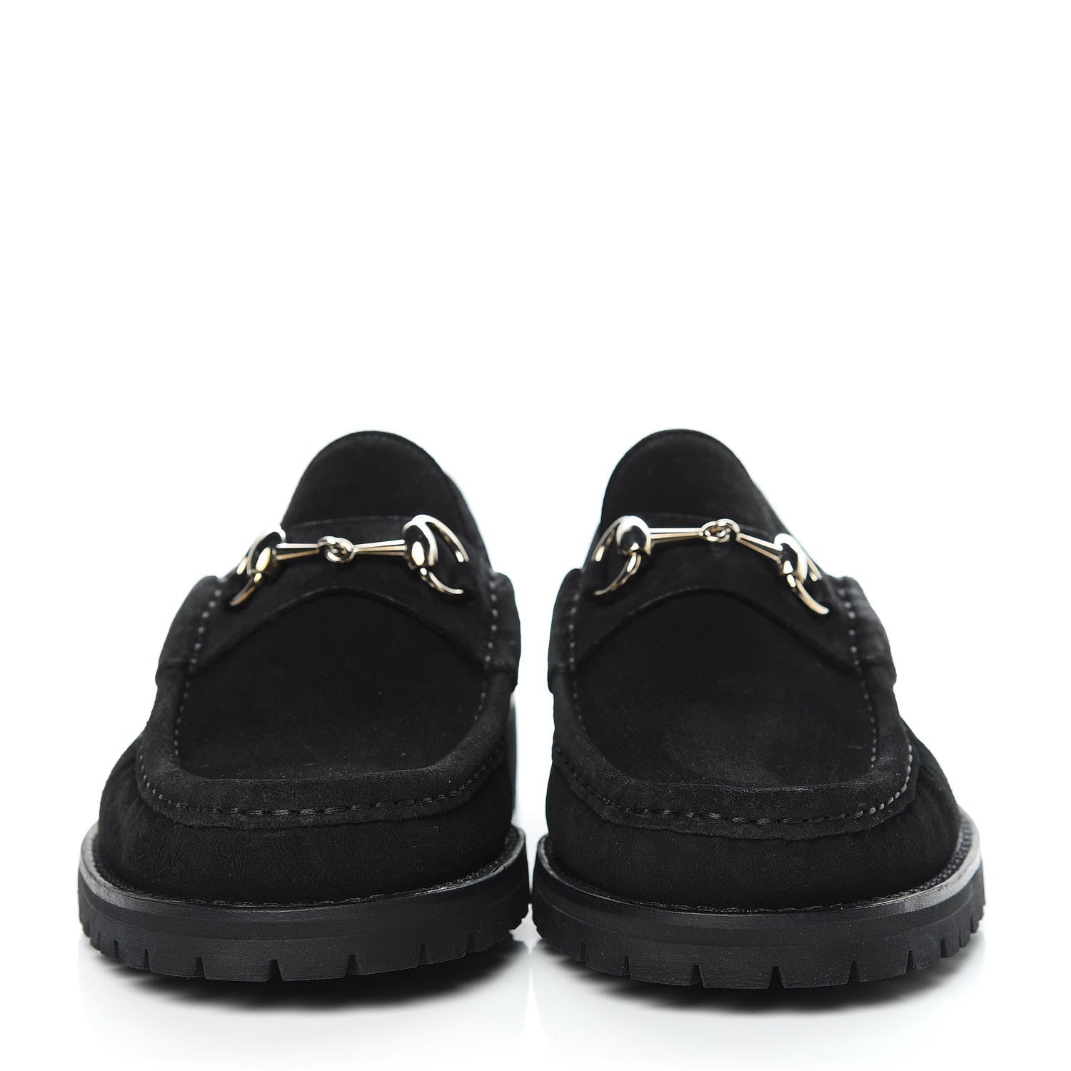 Gucci Suede Mens Horsebit Loafers 8 Black 2 of 10