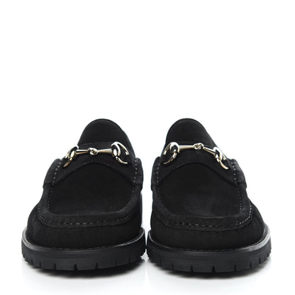 Gucci Suede Mens Horsebit Loafers 8 Black 2 of 10