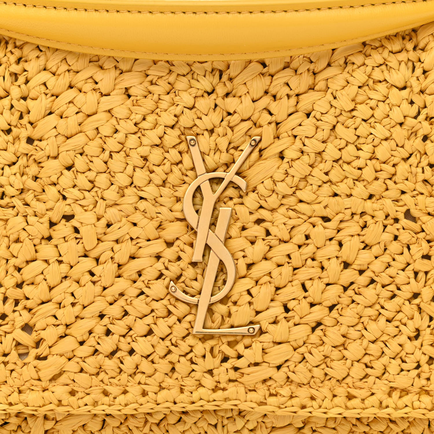 Saint Laurent Raffia Monogram Medium Jamie Yellow 8 of 10