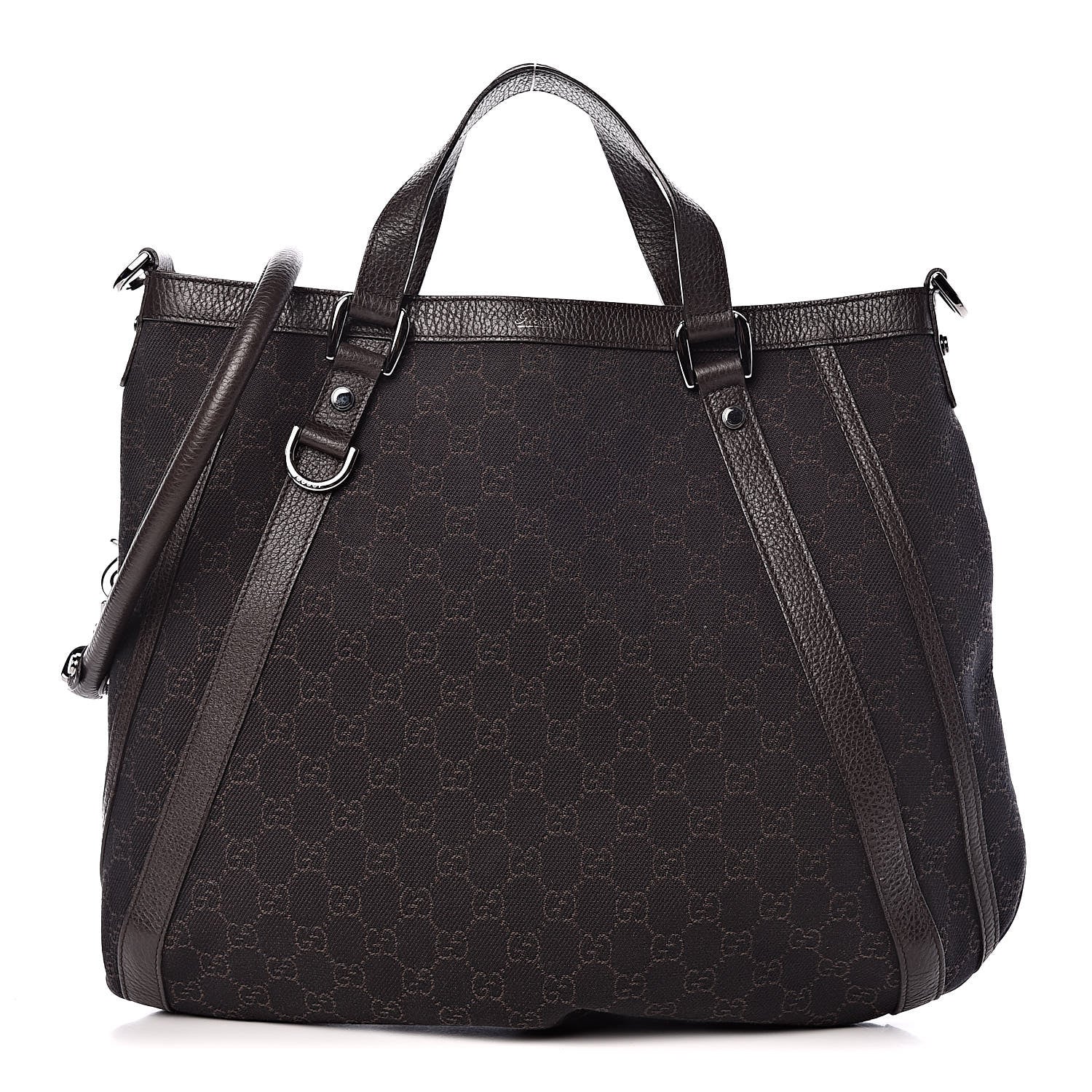 Gucci Monogram Medium Abbey Convertible Tote Dark Brown 1 of 9