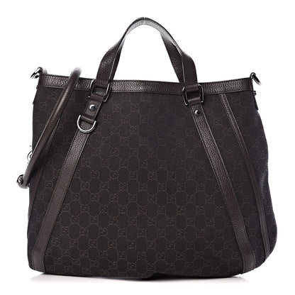Gucci Monogram Medium Abbey Convertible Tote Dark Brown 1 of 9