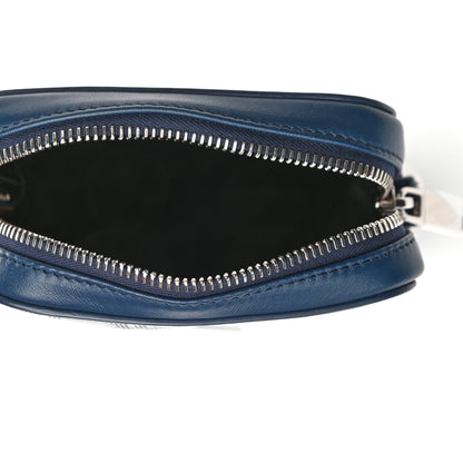 Christian Dior Calfskin Oblique Galaxy Perforated World Tour Messenger Pouch Blue White 5 of 10